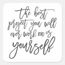 自己救済引用文、プロジェクトの感動的ことわざ スクエアシール