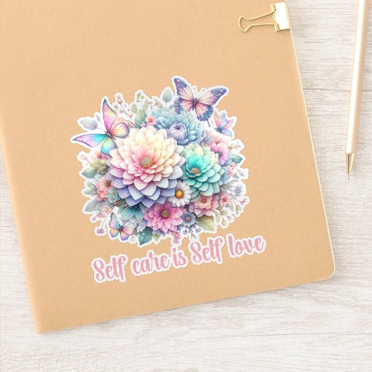 自己気には自己愛、日々の肯定前向きである シール (ノートブック)