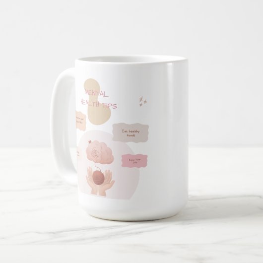 自己気にやる気を起こさせる引用文メンタルヘルスのヒント コーヒーマグカップ (正面左)
