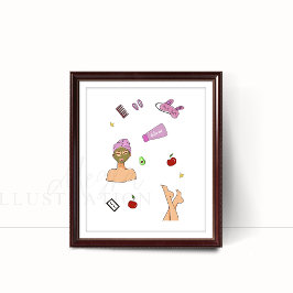 自己気に、ファッションイラストレーション ポスター