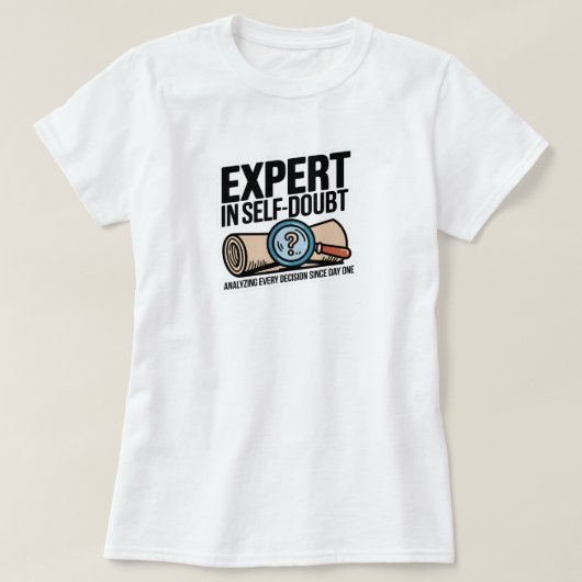自己疑いの専門家 Tシャツ (デザイン正面)