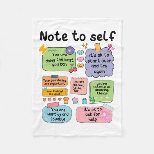 自己精神保健学校心理学者への注意1 フリースブランケット (正面)