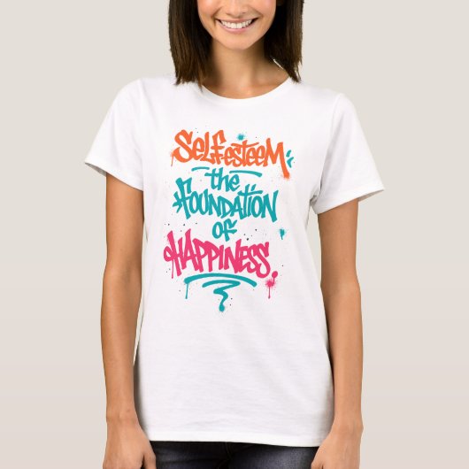 自己肯定感と幸福感 Tシャツ (正面)