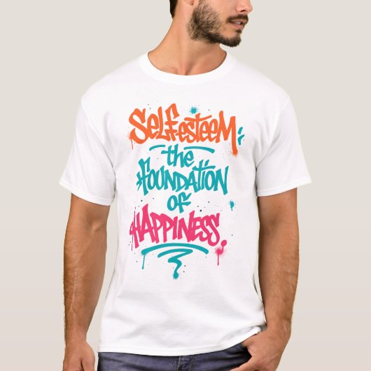 自己肯定感と幸福 Tシャツ (正面)