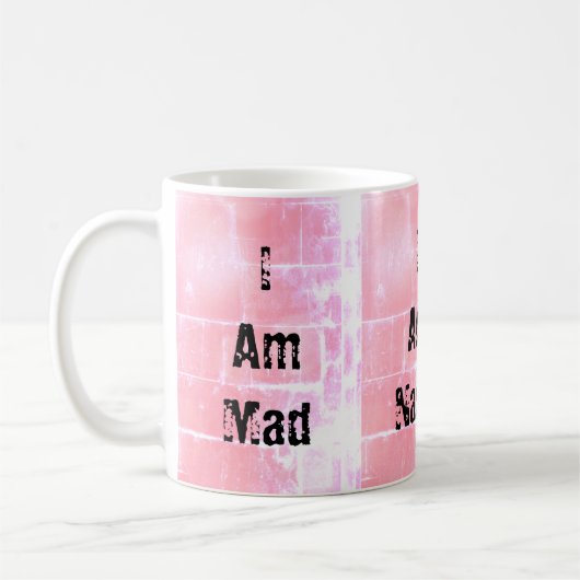 自己表現文字素朴ピンク背景デザイン コーヒーマグカップ (左)