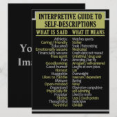 自己記述発表のガイド 案内状 (正面/裏面)