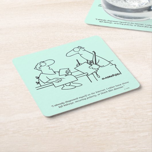 自己診断 スクエアペーパーコースター (アングル)