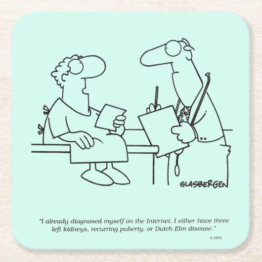 自己診断 スクエアペーパーコースター (正面)