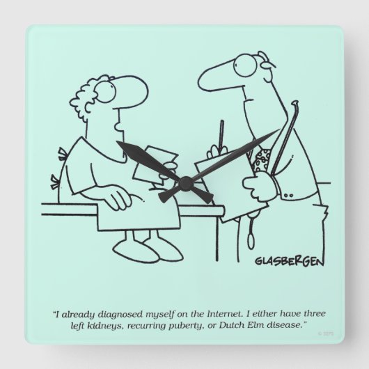 自己診断 スクエア壁時計 (正面)