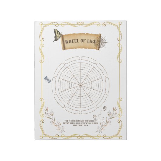 自己評価、個人の成長、ライフバランス ノートパッド (回転)