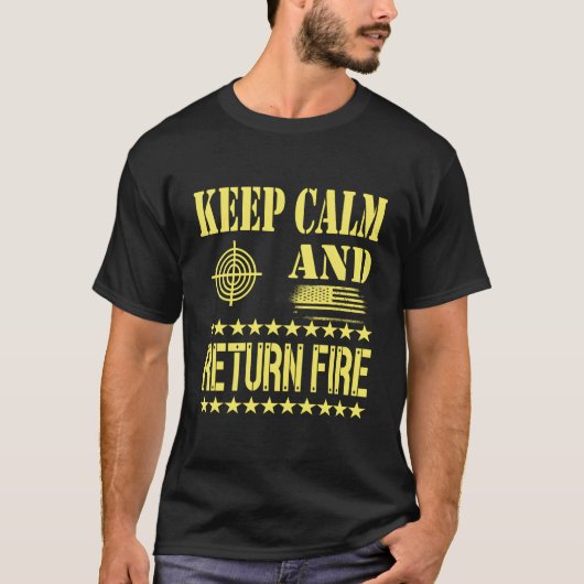 自己防衛アパレ保ルの穏やかさと戻り火 Tシャツ (正面)