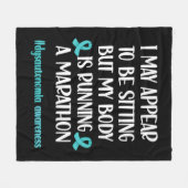 自律神経障害ポットターコイズリボン自律神経障害 フリースブランケット (正面(横))