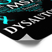 自律神経障害認識度ティール（緑がかった色）リボンTシャツ71 ポスター (角)