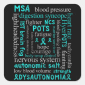 自律神経障害認識度月の自律神経障害患者 スクエアシール (正面)