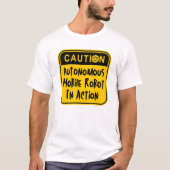 自律移動ロボット作動中 Tシャツ (正面)