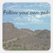 自後を追自のパス山道の卒業 スクエアシール (正面)