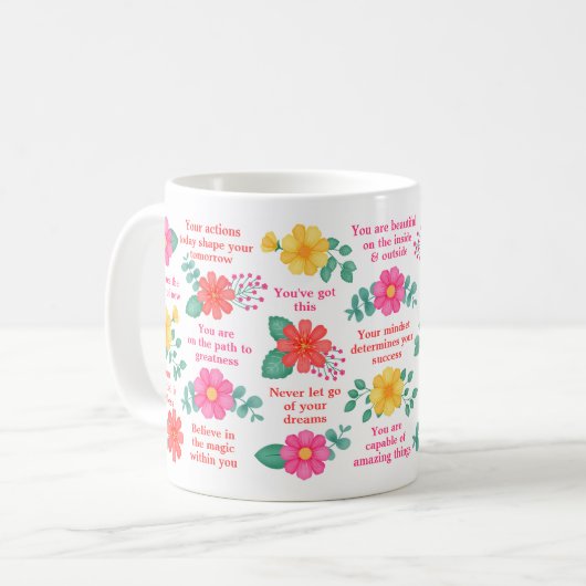 自感動的やる気を起こさせる分の引用文 コーヒーマグカップ (正面左)