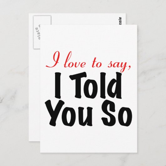 自慢してやるよ「そう言ったでしょ」 ポストカード (正面/裏面)