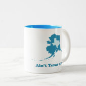 自慢するテキサス州かわいいアラスカはありません ツートーンマグカップ (正面右)