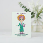 自慢ではなく、私は今日は得完全にベッドから出ている ポストカード (スタンド正面)