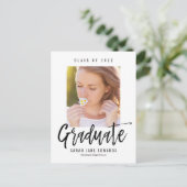 自慢のブラシ付き卒業式はがき インビテーションポストカード (スタンド正面)