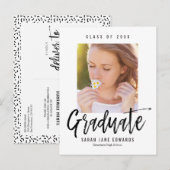 自慢のブラシ付き卒業式はがき インビテーションポストカード (正面/裏面)