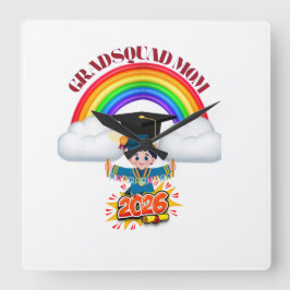 自慢のママ卒業生Squad 2026 スクエア壁時計