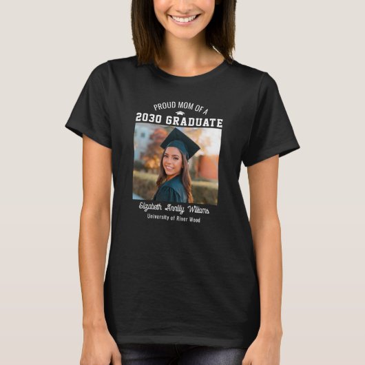 自慢のママ シニアカスタム年卒業写真親 Tシャツ (正面)