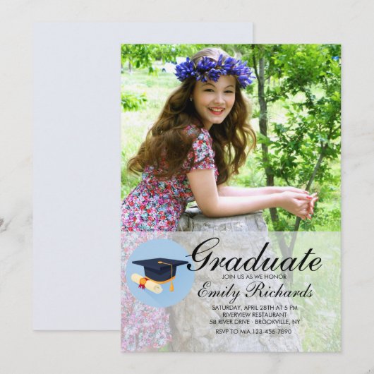 自慢の卒業写真招待状 招待状 (正面/裏面)