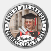 自慢の卒業生 おしゃれな卒業写真 可愛い ラウンドシール (正面)