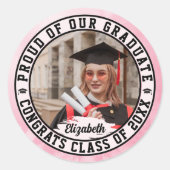 自慢の卒業生 おしゃれな卒業写真 可愛い ラウンドシール (正面)