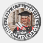 自慢の卒業生 おしゃれな卒業写真 可愛い ラウンドシール (正面)