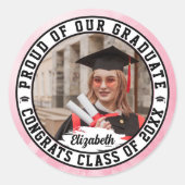 自慢の卒業生 おしゃれな卒業写真 可愛い ラウンドシール (正面)