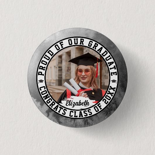 自慢の卒業生 おしゃれな卒業写真 可愛い 缶バッジ (正面)