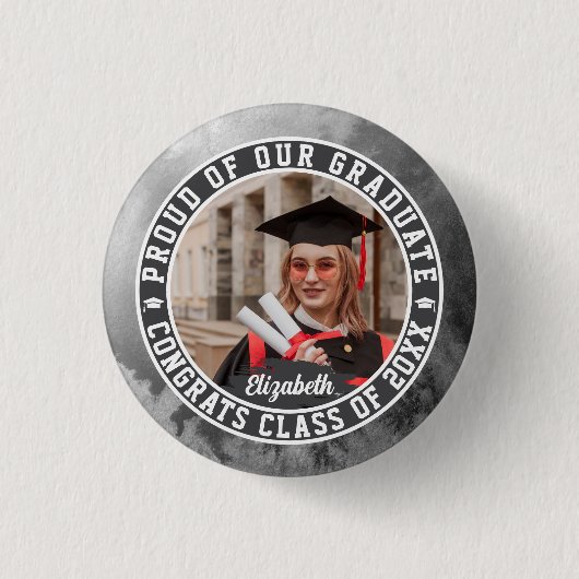 自慢の卒業生 おしゃれな卒業写真 可愛い 缶バッジ (正面)