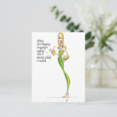 自慢の女の子のユーモア ポストカード (スタンド正面)