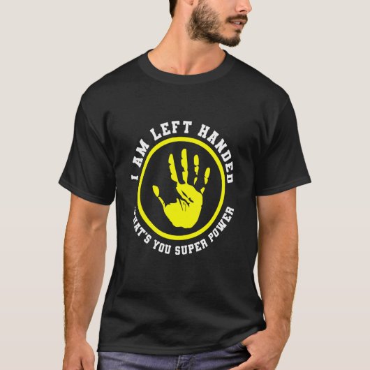 自慢の左利きのための左利きデザイン Tシャツ (正面)