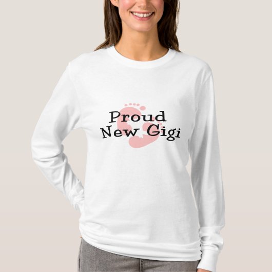 自慢の新しい赤ちゃんの足跡ギギガール Tシャツ (正面)