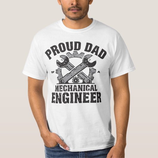 自慢の機械エンジニアの父 Tシャツ (正面)
