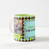 自慢の祖父グリーンとブラウン2写真 ツートーンマグカップ (正面左)