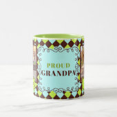 自慢の祖父グリーンとブラウン2写真 ツートーンマグカップ (中央)