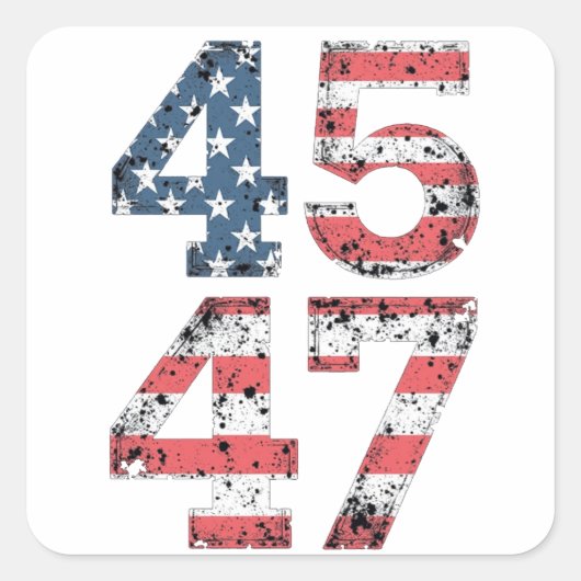 自慢のMAGA 第47代トランプ大統領就任式の日 スクエアシール (正面)