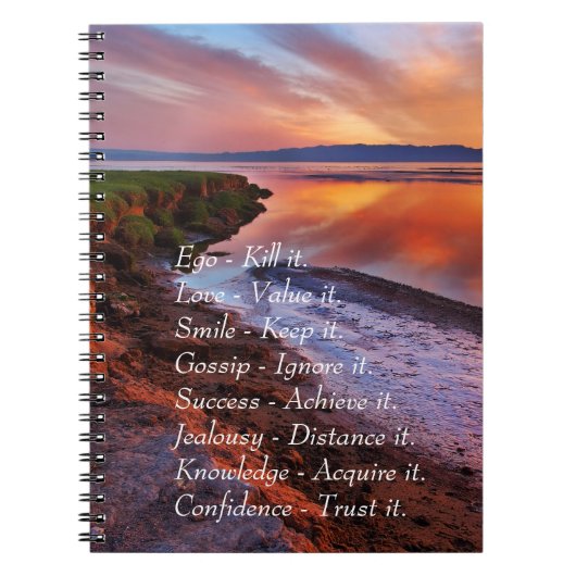 自我の殺害それは愛価値それスマイルそれを引用文保ちます ノートブック (正面)