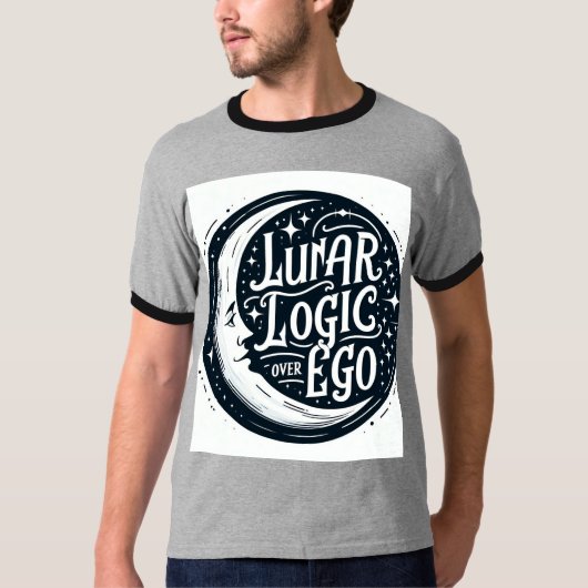自我を越えた月論 Tシャツ (正面)