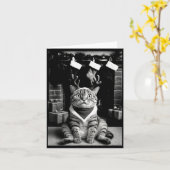 自撮おもしろい撮クリスマスクリスマスパジャマH カード (黄色い花)