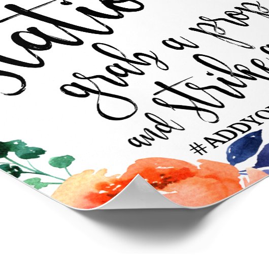 自撮りステーションフローラ水の色8x10結婚のサイン ポスター (角)