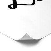 自撮りゾーン手書きモダンスクリプ結婚トの署名 ポスター (角)