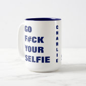 自撮りモノグラムカスタムマグカップ ツートーンマグカップ (正面左)