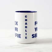 自撮りモノグラムカスタムマグカップ ツートーンマグカップ (中央)