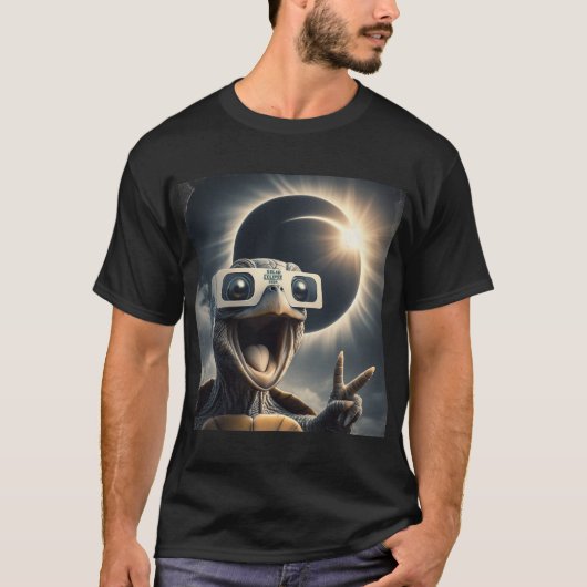 自撮り亀の子供たち太陽のEclipse Tシャツ (正面)